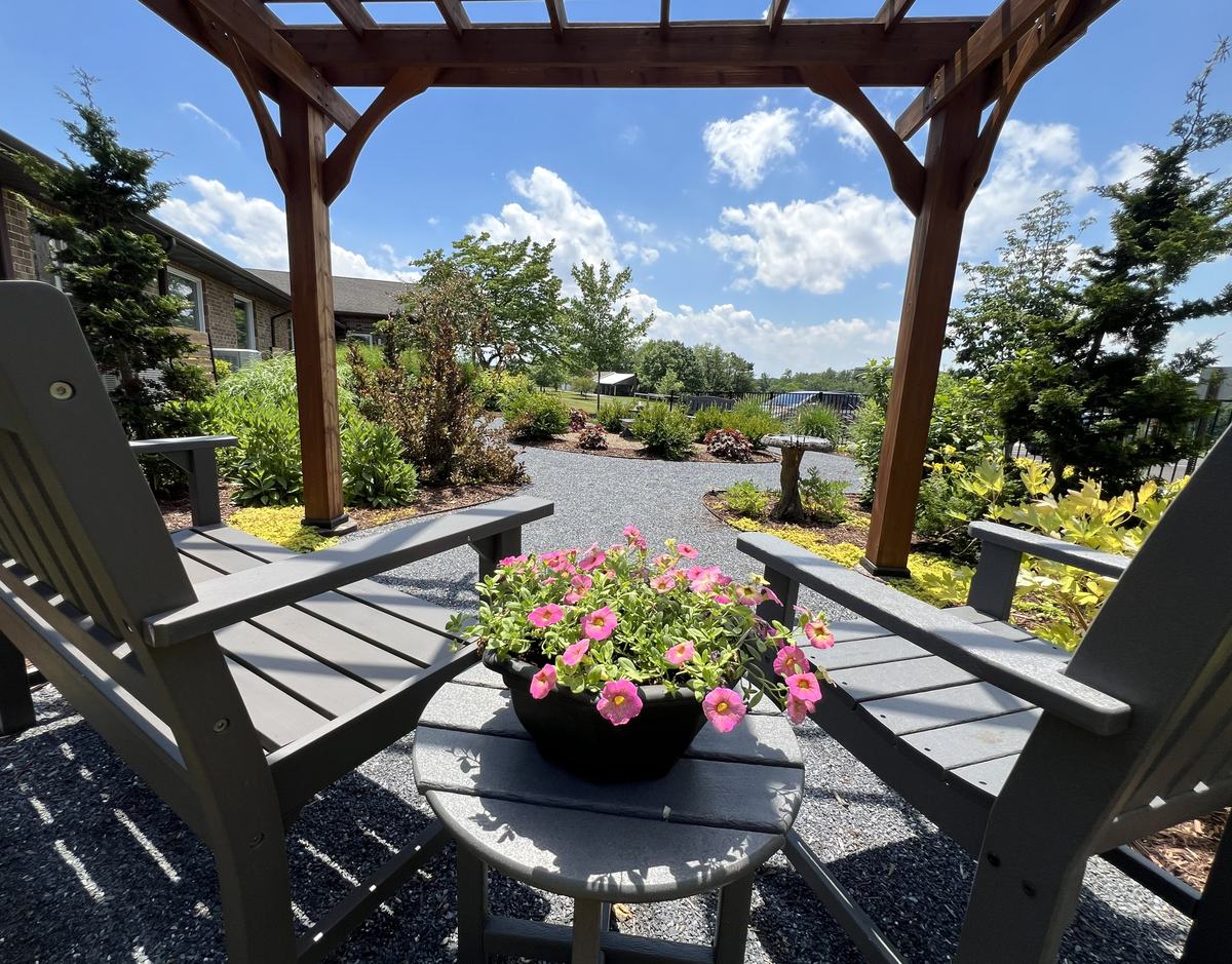 Benches by the gazebo